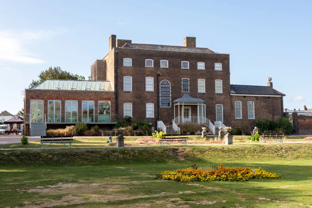 William Morris Gallery and the planted garden beside Lloyd Park